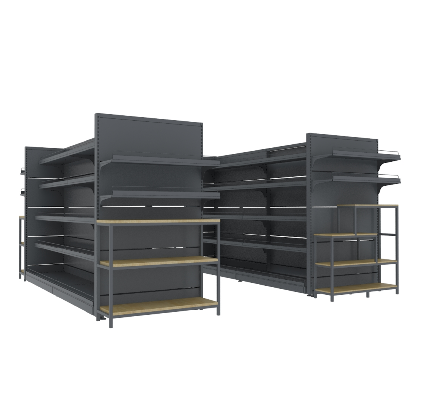 Grocery Metal Rack Gondola Shelving Supermarket Shelf For Convenience Store