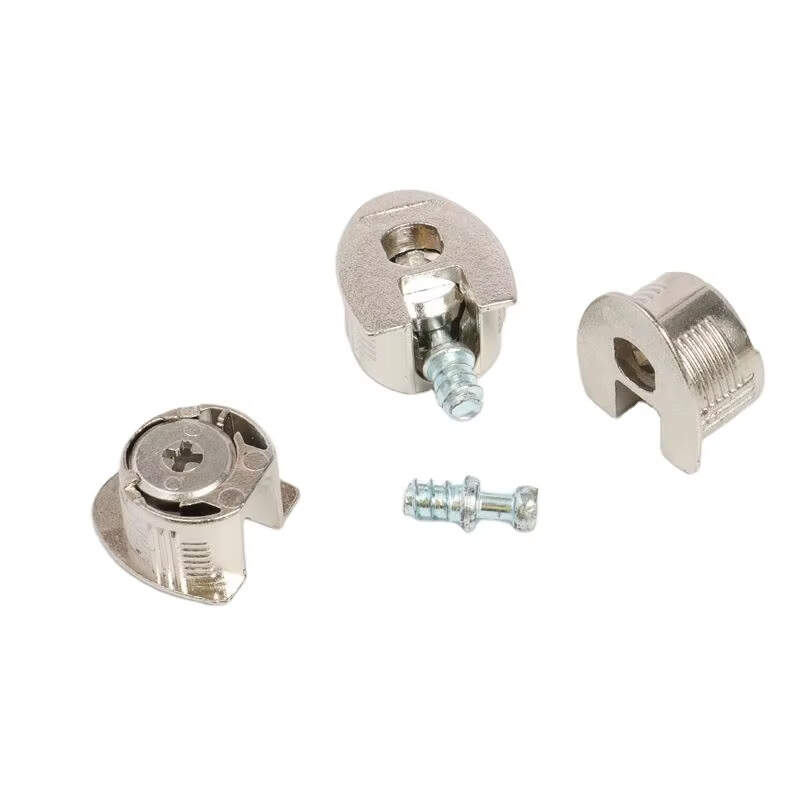 hidden furniture connector, Mini fix Excentric Cam, 3 in 1 wood connectors, living room furniture connector, cabinet wood connector, wood material connector, zinc alloy material connector, GH furniture fitting