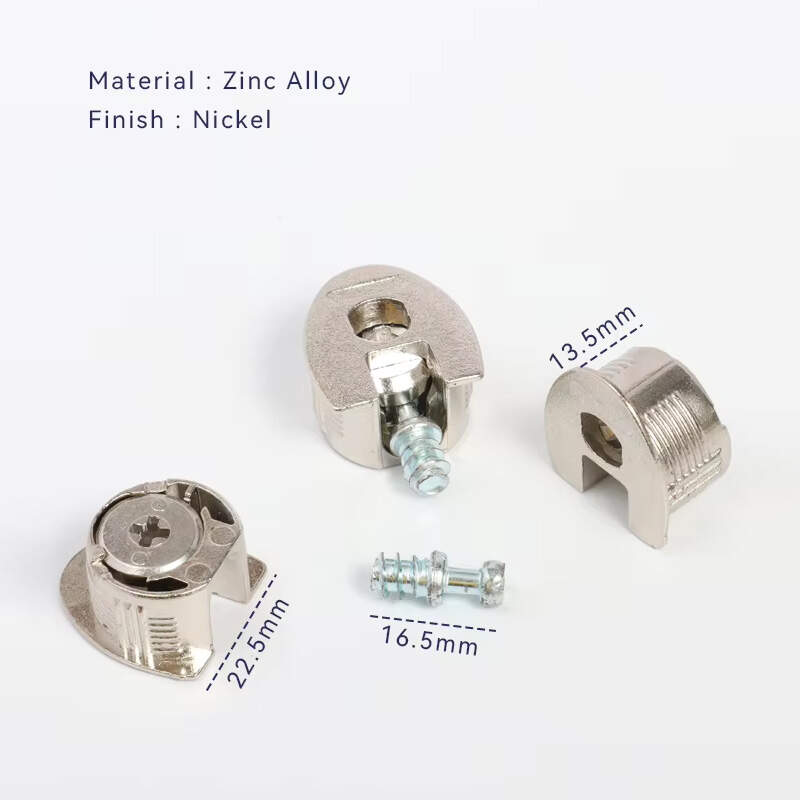 hidden furniture connector, Mini fix Excentric Cam, 3 in 1 wood connectors, living room furniture connector, cabinet wood connector, wood material connector, zinc alloy material connector, GH furniture fitting