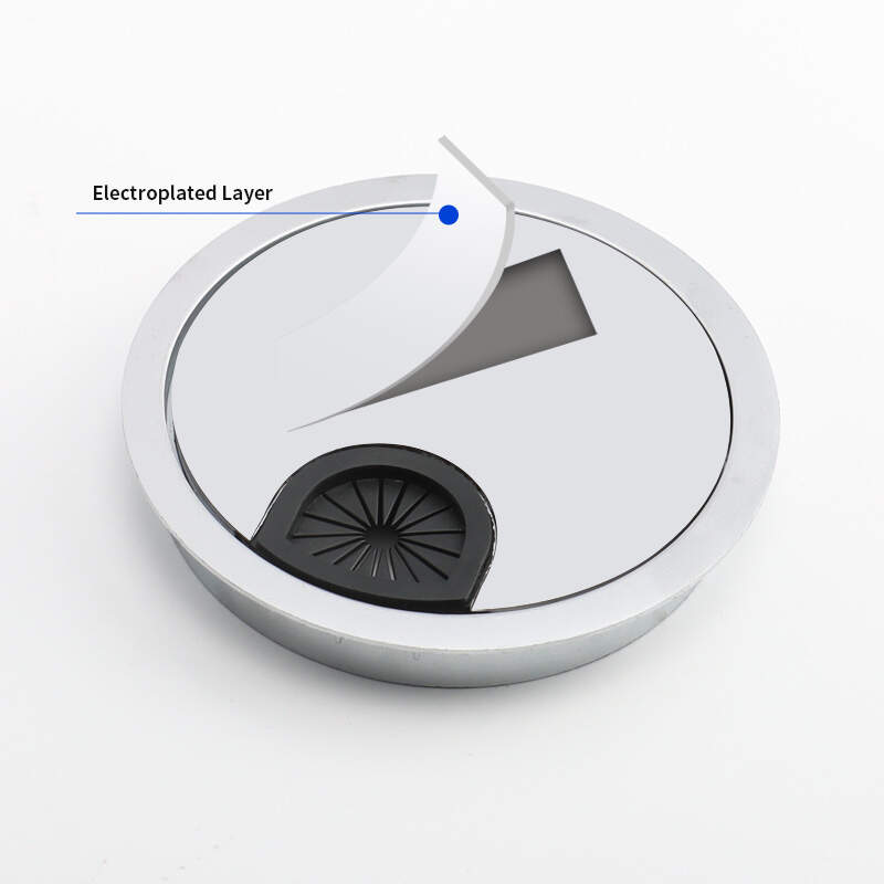 desk cable hole cover, zinc alloy grommets, zinc alloy wire cover, modern office desk grommets, home office cable hole cover