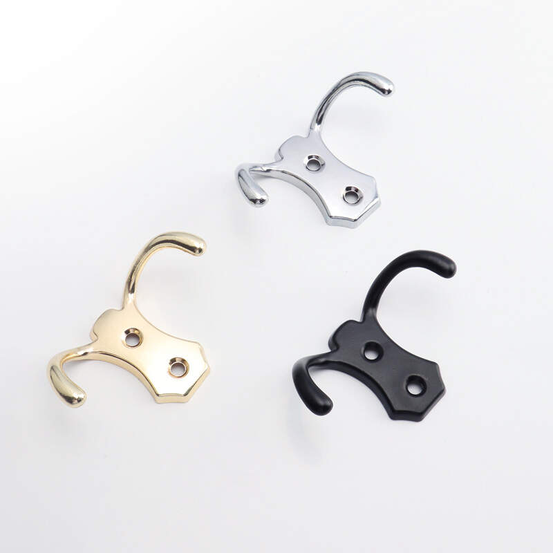 kitchen furniture hook, zinc alloy coat hook, zinc alloy cabinet hook, modern design furniture hook, Silver double hook coat hook