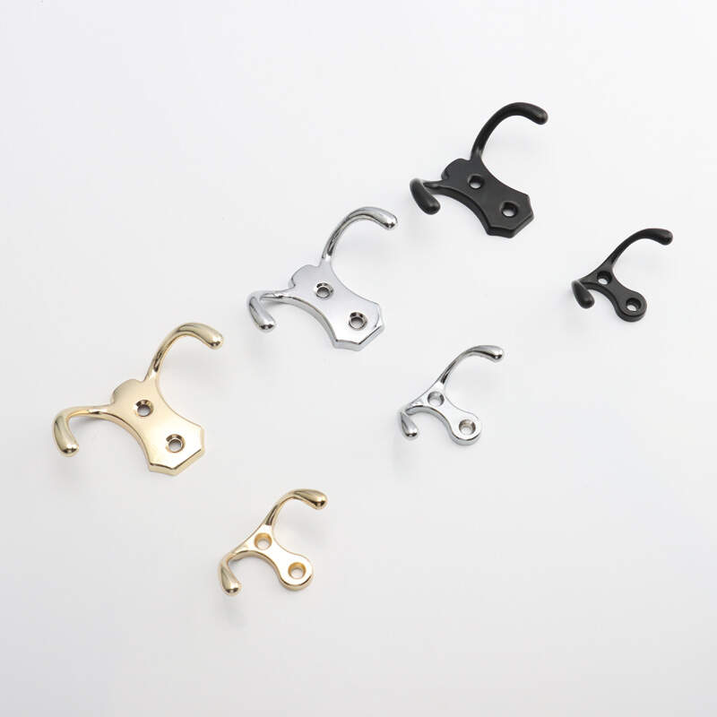 kitchen furniture hook, zinc alloy coat hook, zinc alloy cabinet hook, modern design furniture hook, Silver double hook coat hook