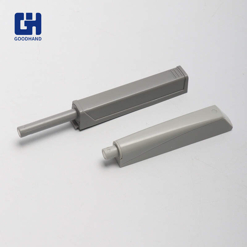 Magnetic door latch cabinet, Push to open furniture, Easy installation hardware, Modern magnetic cabinet, Grey magnetic door latch