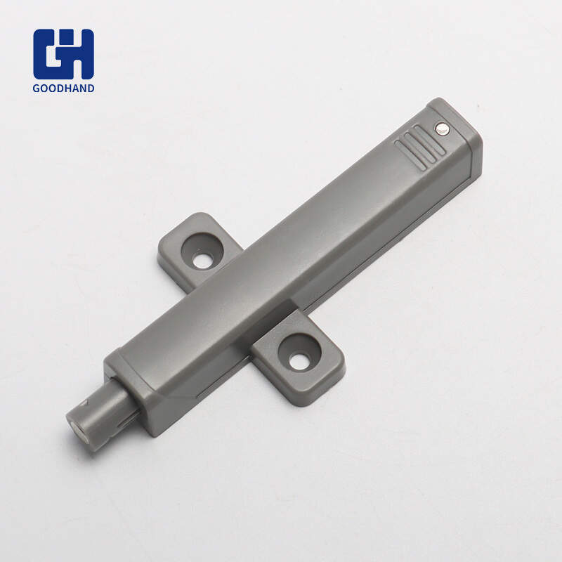 Magnetic door latch cabinet, Push to open furniture, Easy installation hardware, Modern magnetic cabinet, Grey magnetic door latch