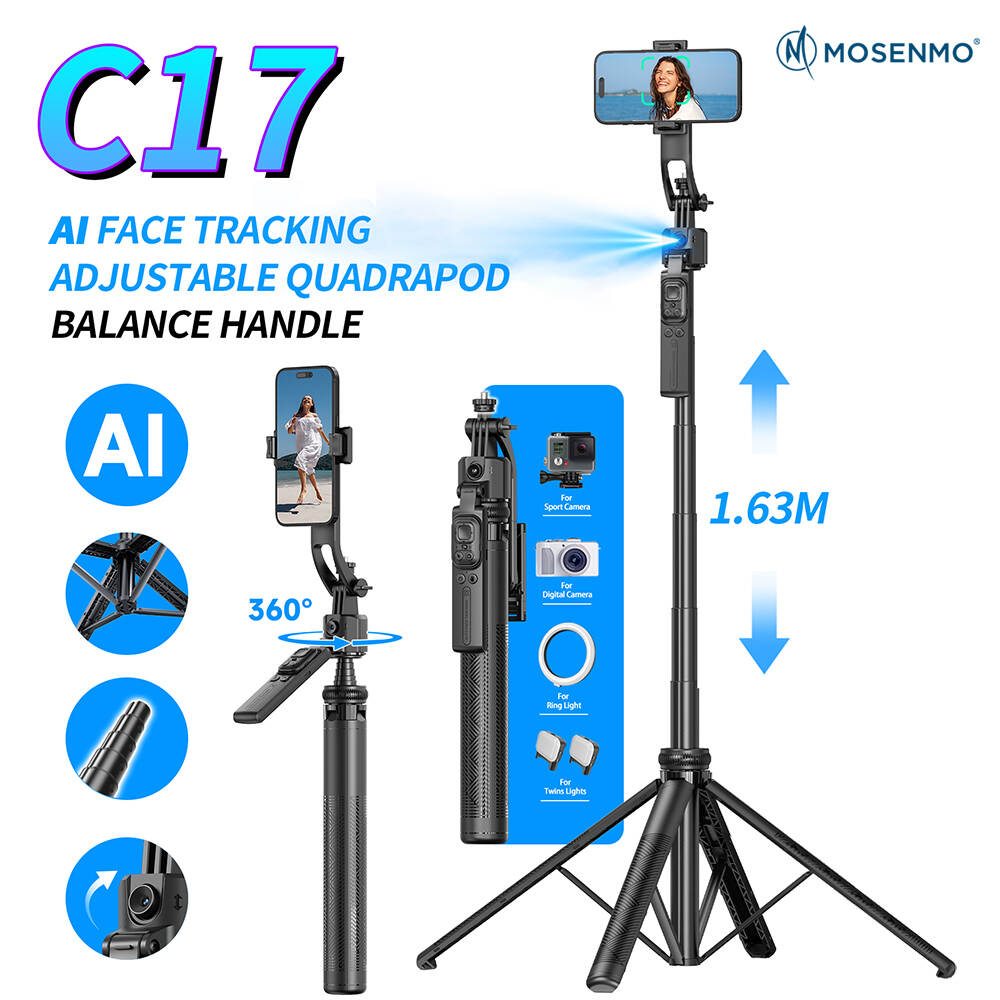 MOSENMO Q19 AI Tracking Gimbal Stabilizer with Fill Light,MOSENMO Q18 Smart Tracking Desktop Gimbal Tripod,MOSENMO P02 AI Face Tracking Gimbal with Detachable Phone Mount,MOSENMO P05 Colorful AI Face Tracking with 1/4