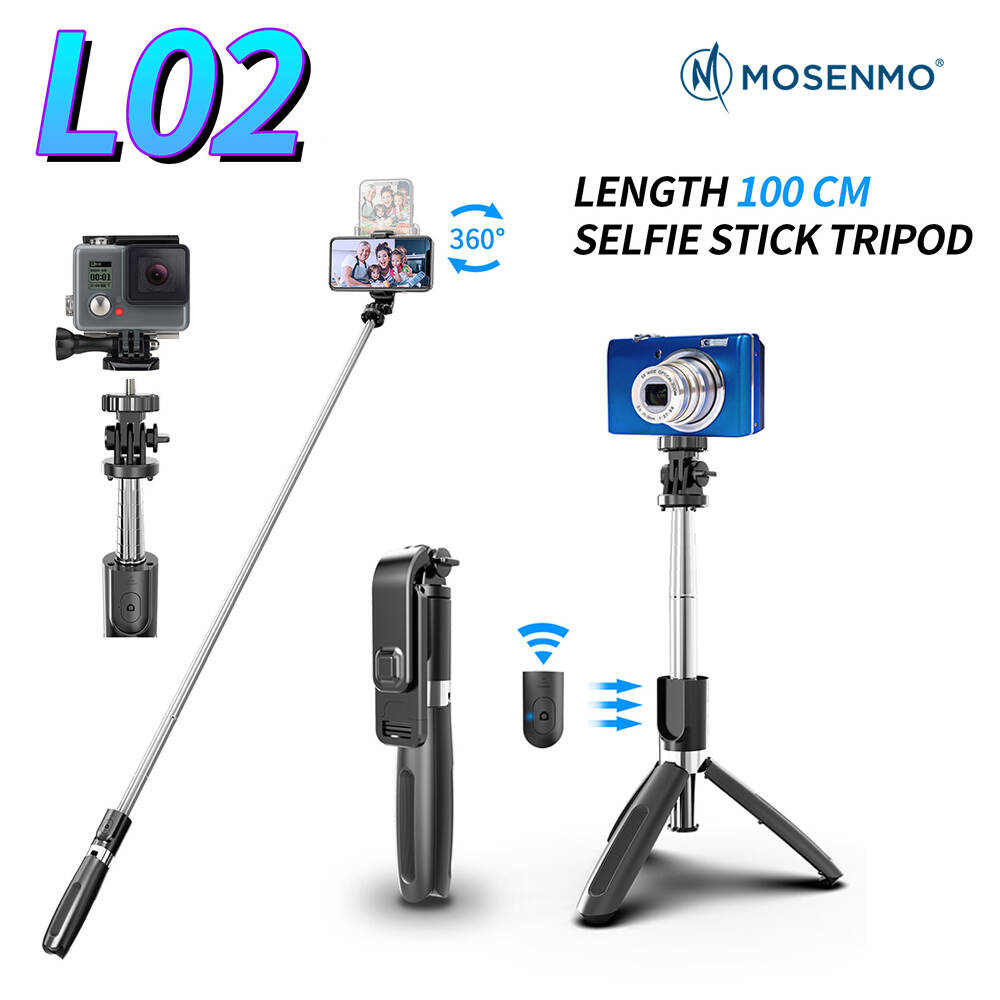 MOSENMO L02 100cm Length Selfie Stick Tripod with 1/4" Interface Mount