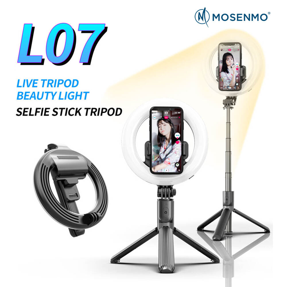 MOSENMO L07 Live Stream Selfie Stick Tripod with Beauty Light