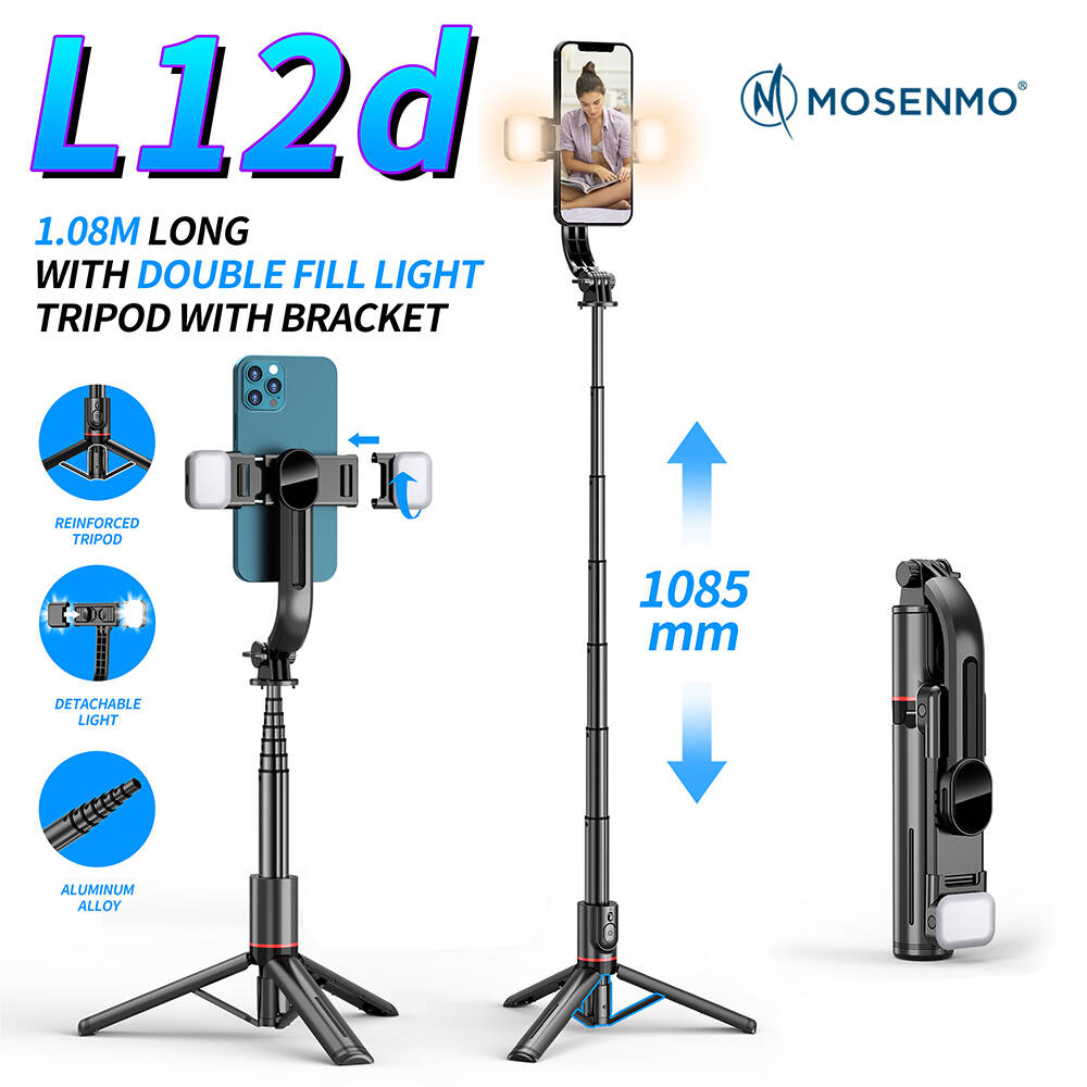 MOSENMO L12d 1.08m Aluminum Alloy Lightweight Tripod with Detachable Light