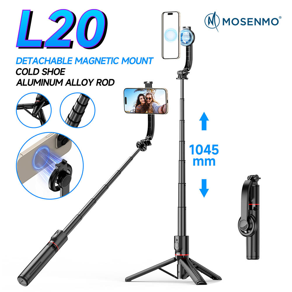 MOSENMO L20 1.45m Aluminum Alloy Rod Tripod with Detachable Magnetic Mount