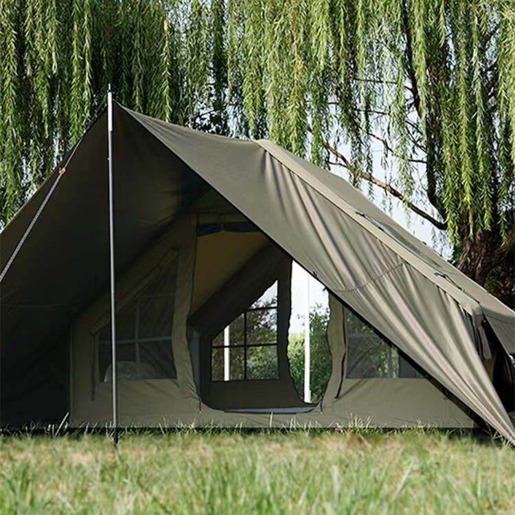 6+6Newest Green Inflatable Tents Outdoor Camping Air Tent With Flysheet