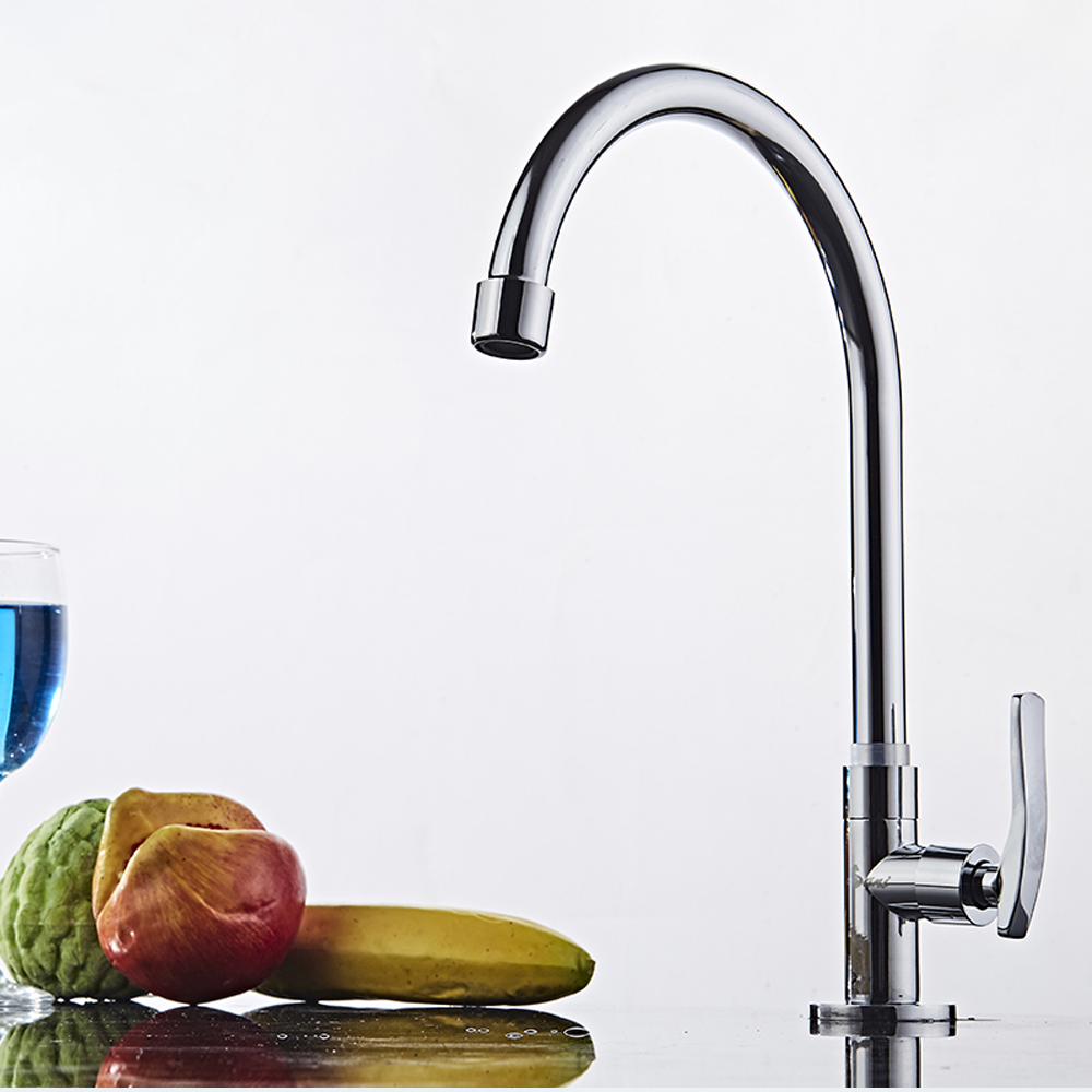 Zinc alloy plated single cooling kitchen rotary sitting household custom processing faucet