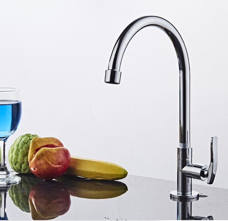 Zinc alloy plated single cooling kitchen rotary sitting household custom processing faucet