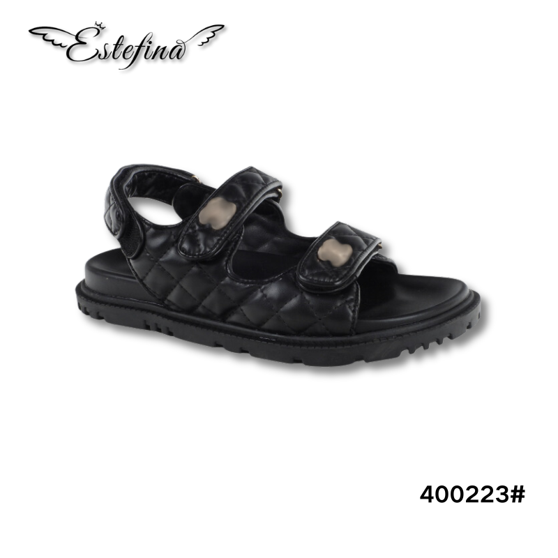 Estefina Luxury Elegance Style Faux Leather Chunky Sandals