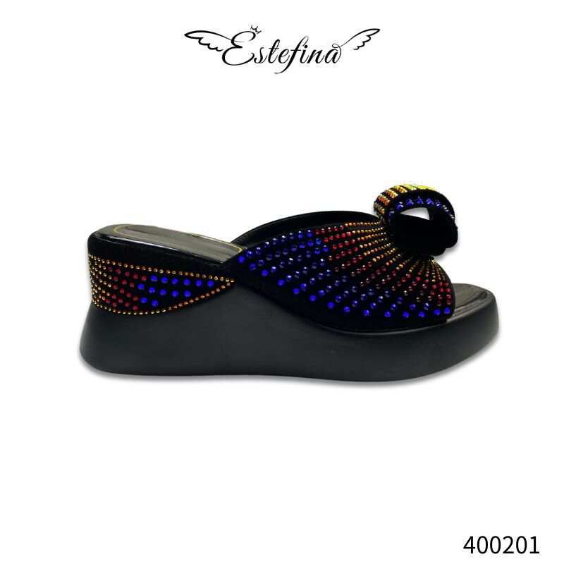 Estefina shining Rhinestone Wedge Sandals