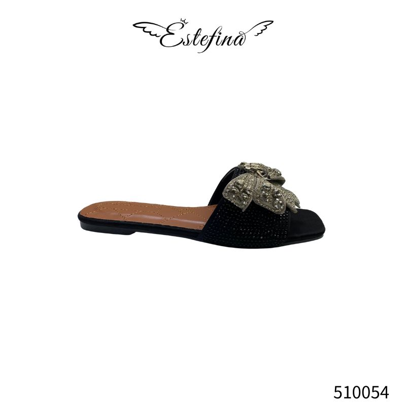 Estefina Charming Rhinestone Butterfly Slippers