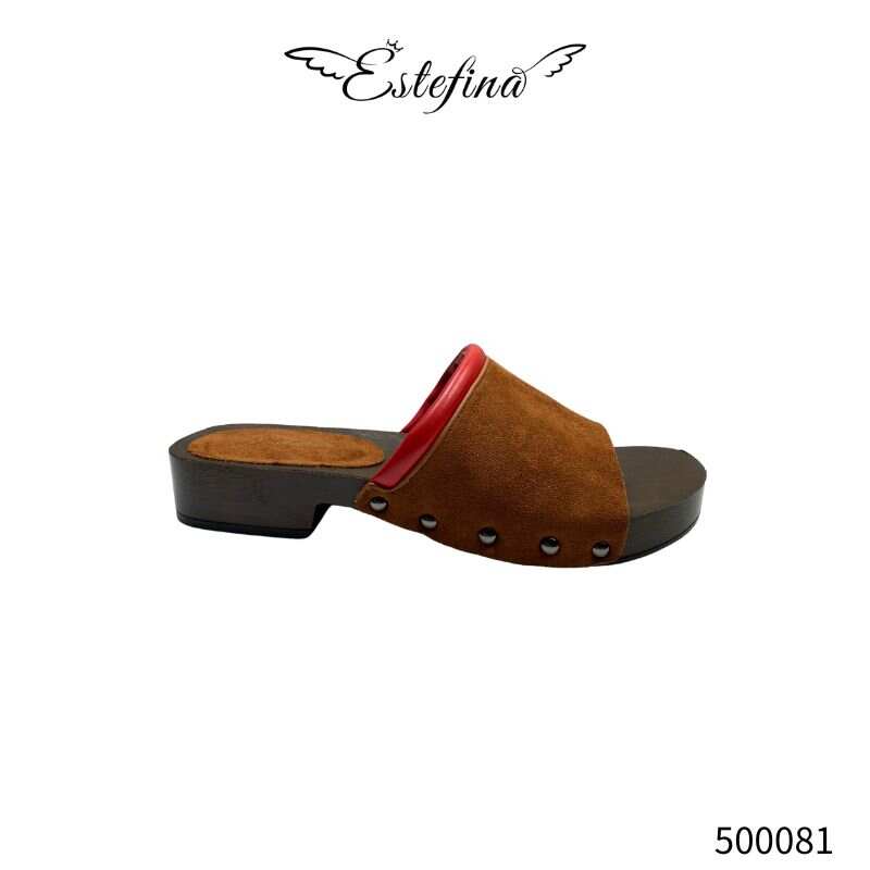 Estefina unique matte thick-soled wood grain chunky shoes
