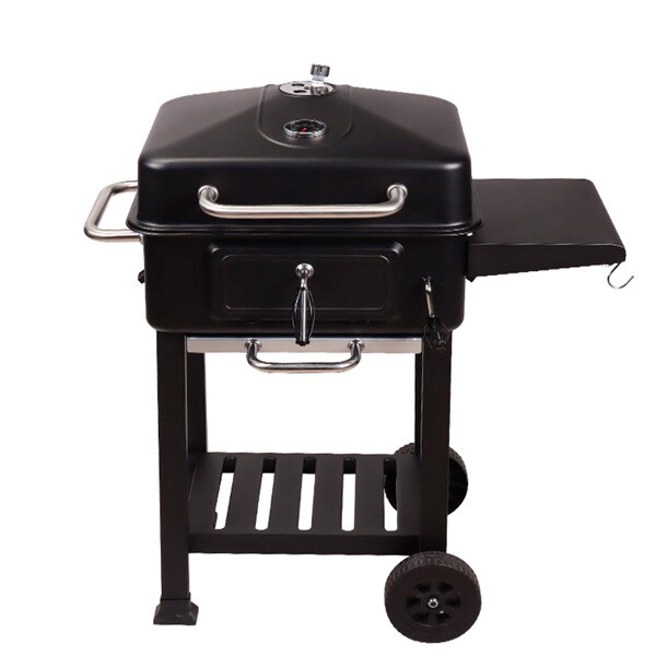 Outdoor Kitchen Trolley Metal Steel Smoker Grill With Side Table FT01-016
