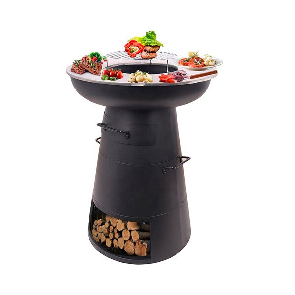Garden Multifunction BBQ And Wood Storage Fire Pit In One KY22056