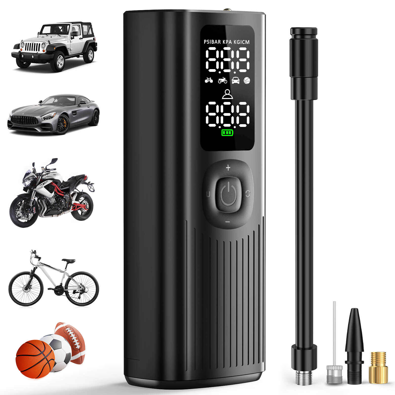 Weiker Compact Digital Portable Cordless Rechargeable Bicycle Electric Air Pump Tire Inflator Car Pump