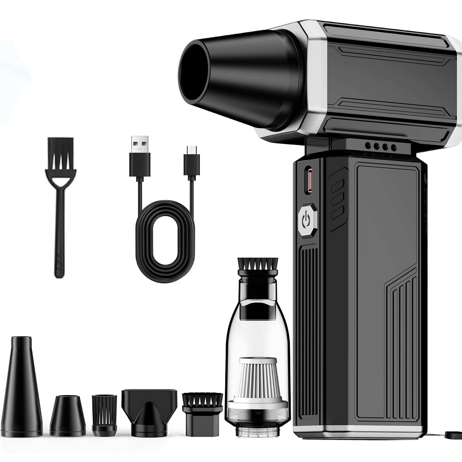 WK-JP03-X Electric Air Duster, Mini Vacuum Cleaner - Turbo Fan 2-in-1 Compressed Air Duster & Vacuum Stepless Speed Adjustable