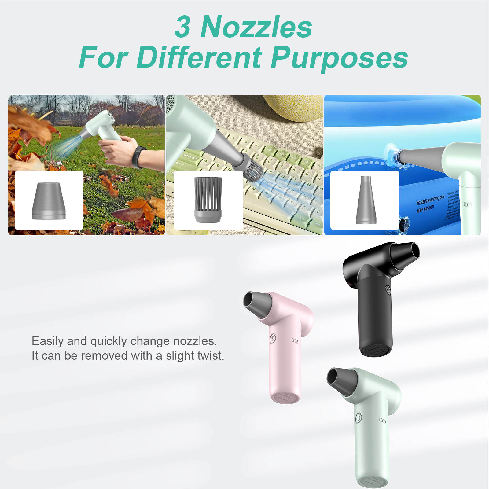 OEM turbo jet fan ，  High velocity air blower，  Industrial compressed air duster，  Violent airflow fan，  High pressure mini fan，  Brushless motor air blower，  Turbo force handheld fan，