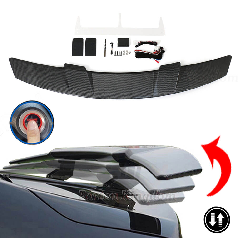 Carbon Fiber Spoiler Automatic Up Down Universal Rear Trunk Tail Boot Car Spoiler Wing For Sedan Cupe Engine Remote Key Control