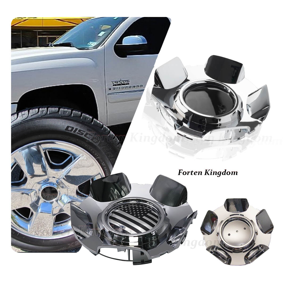 Car Wheel Center Hub Cap For Chevrolet Sliverado Suburban 1500 07-14 Wheel Rim Cover Protective Vehicle Accessories Auto Hubcaps