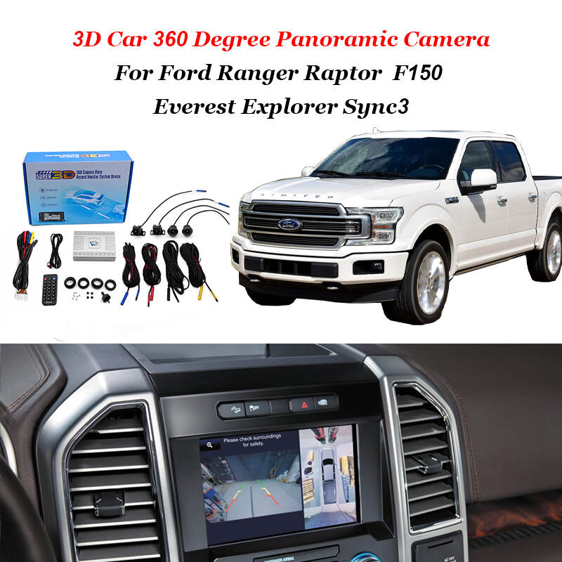 Super 3D 360 Degree Panoramic Bird View Car Camera System For Ford Ranger Raptor F150 Everest Explorer Sync3