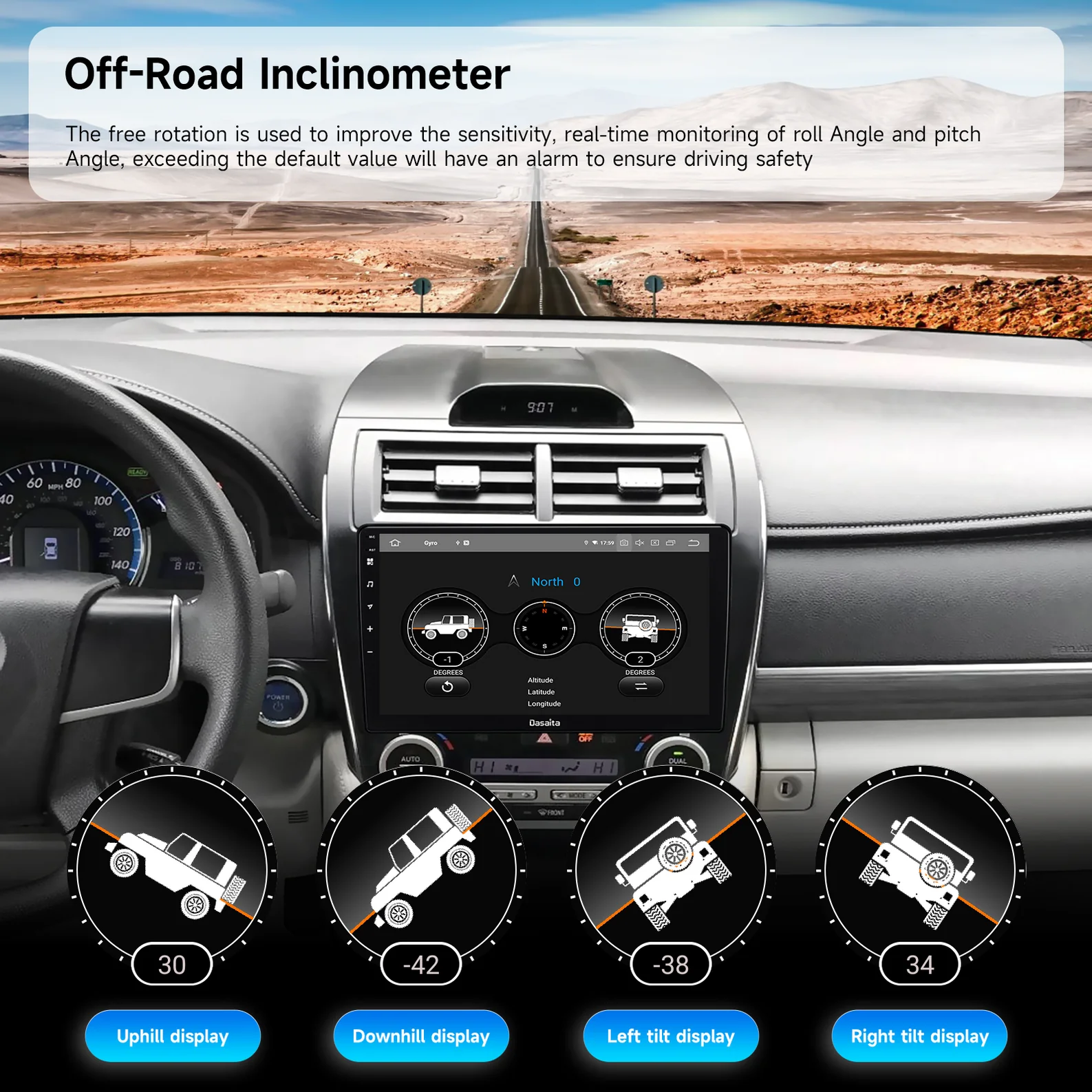 Toyota Camry 2012-2014 Car Stereo；Apple CarPlay Android Auto Head Unit；7th Gen Camry Aftermarket Radio；Wireless CarPlay Toyota Camry；Double DIN Car Stereo for Camry；Head Unit for 2012-2014 Camry；Dasaita Android Auto Car Radio