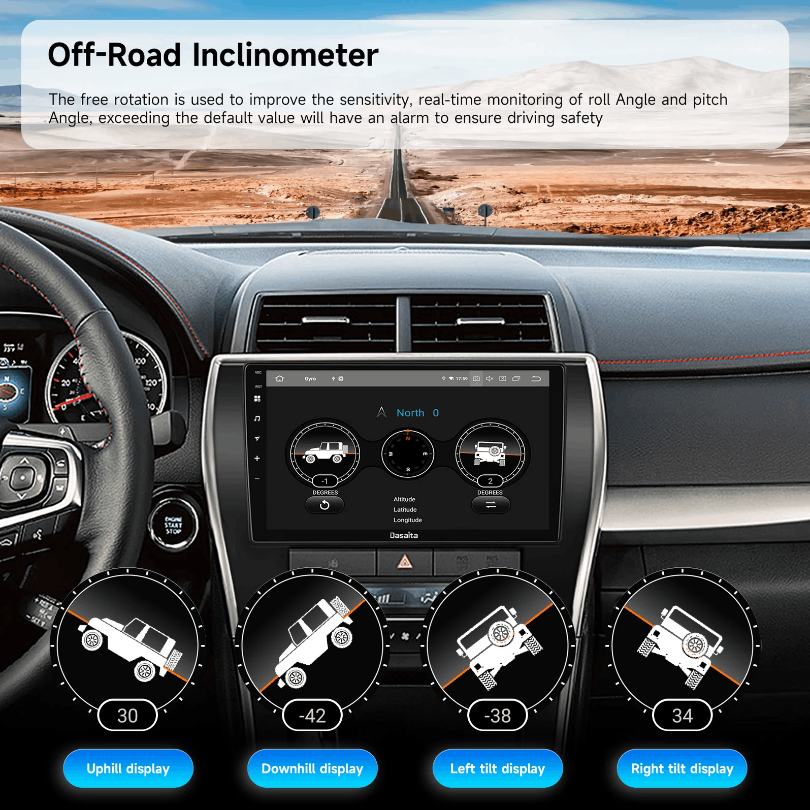 Android Car Stereo for Toyota Camry 2015-2017；Dasaita Head Unit Wireless CarPlay；9