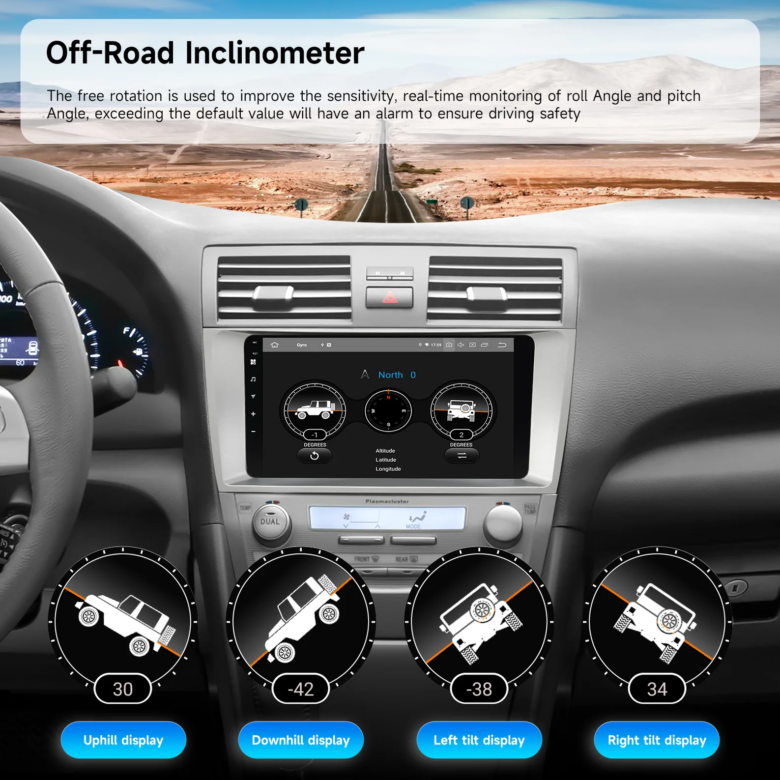 Android Car Stereo for Toyota Camry 2007-2011；Dasaita Head Unit Wireless CarPlay 6th Gen Camry；7