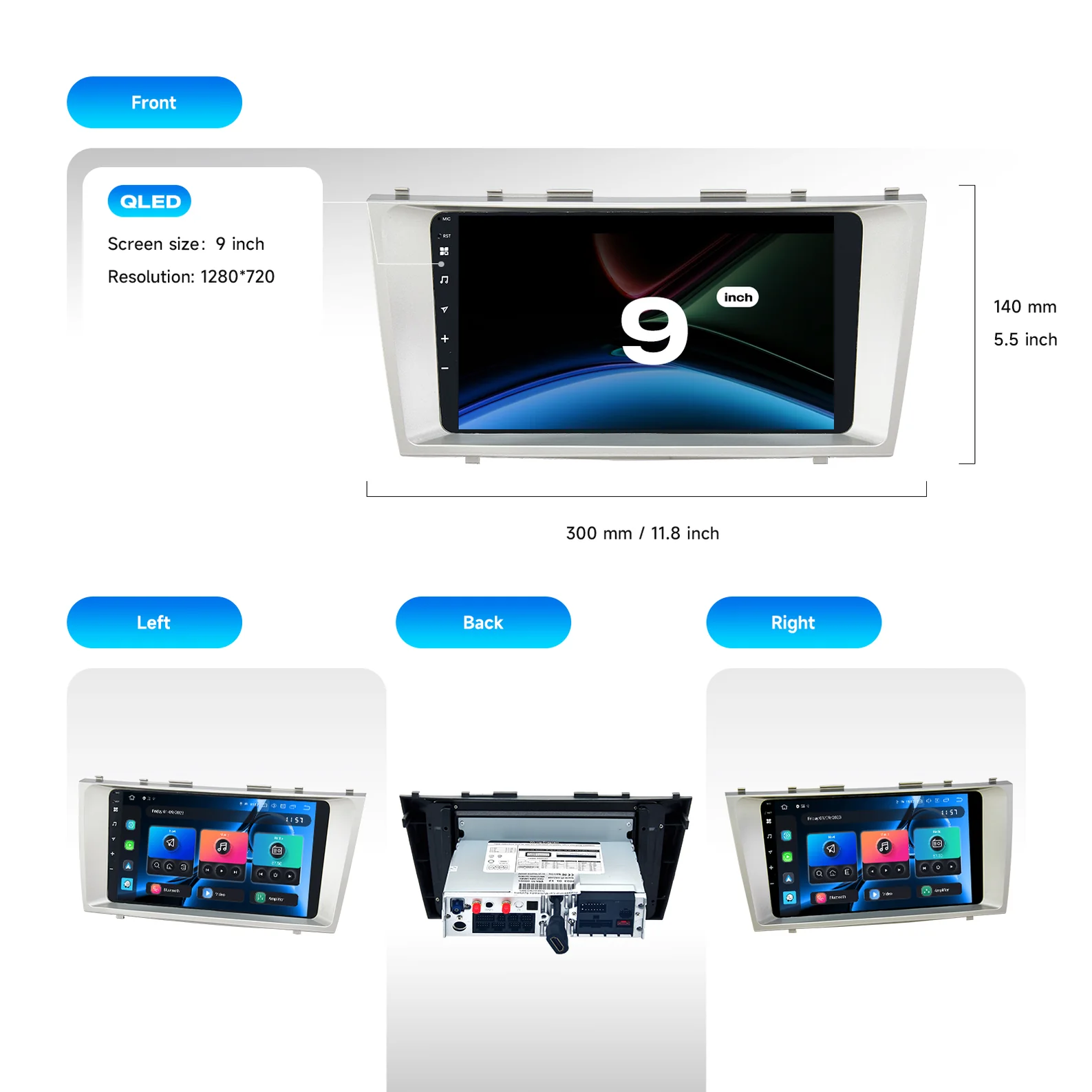 Android Car Stereo for Toyota Camry 2007-2011；Dasaita Head Unit Wireless CarPlay 6th Gen Camry；7