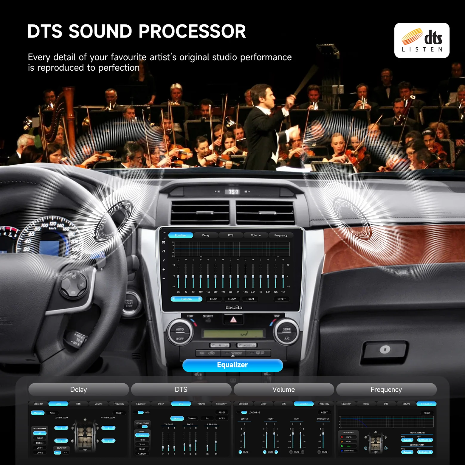 Multimedia Entertainment System；2014 Camry Android stereo；Toyota CarPlay head unit with DVD；Dasaita DSP car radio；Camry 2012 infotainment upgrade；backup camera Android stereo；Android Car Radio DSP for Toyota Camry 2012-2014