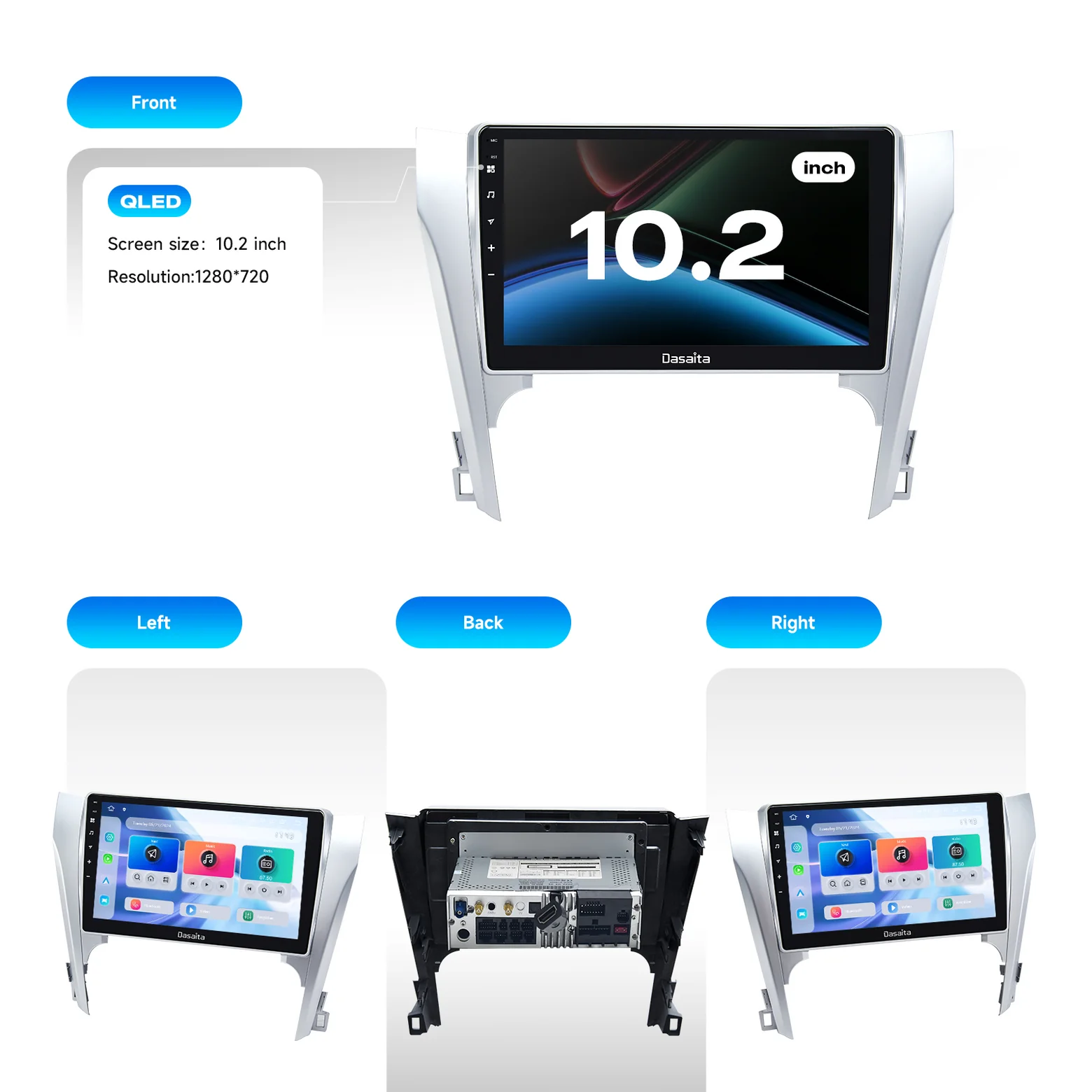 Multimedia Entertainment System；2014 Camry Android stereo；Toyota CarPlay head unit with DVD；Dasaita DSP car radio；Camry 2012 infotainment upgrade；backup camera Android stereo；Android Car Radio DSP for Toyota Camry 2012-2014