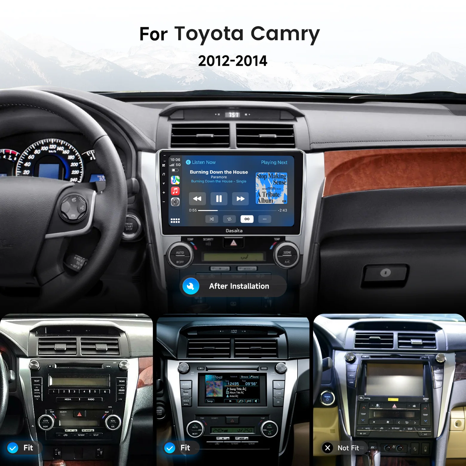 Android Car Stereo for Toyota Camry 2015-2017；7th Gen Camry GPS Head Unit with DVD；Dasaita Wireless CarPlay Car Radio；Toyota Camry 2017 Infotainment Upgrade；OEM Android Radio for 7th Gen Camry；2015 Camry Android stereo；Toyota CarPlay head unit；Dasaita touchscreen car radio；Camry 2017 infotainment upgrade；wireless Android Auto Toyota；