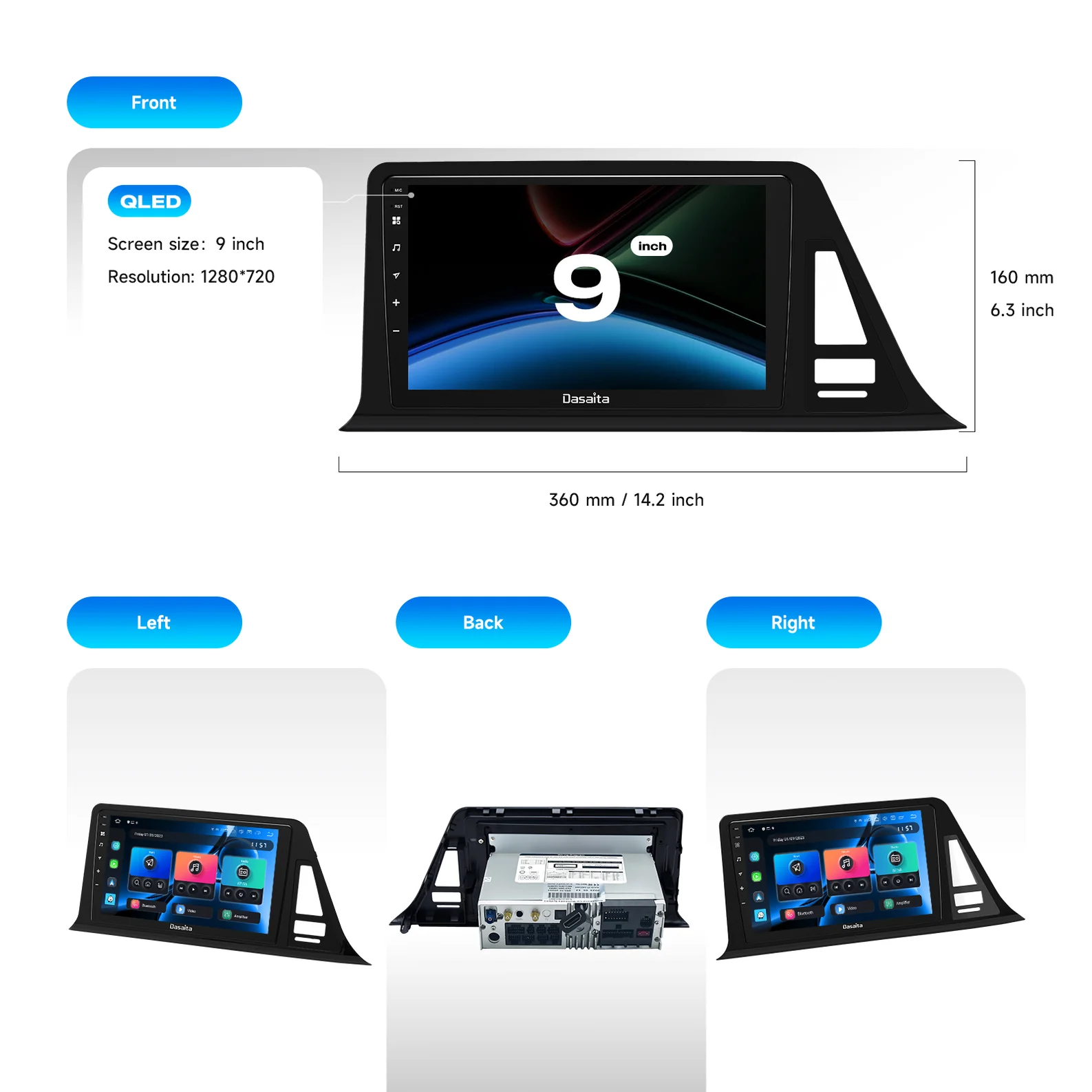 Toyota CHR 2016-2020 Android 12 head unit；9-inch wireless CarPlay stereo for Toyota C-HR；AHD reversing camera Android radio for CHR；Plug-and-play Toyota CHR 2017 car radio upgrade；Retain steering wheel controls Dasaita head unit；Offline maps GPS navigation for 2016-2020 CHR；Dasaita 9-inch Android 12 head unit for Toyota CHR；Wireless CarPlay Dasaita stereo for C-HR 2019；Toyota CHR 2016-2020 Android head unit；C-HR 2017-2020 multimedia system upgrade；2018 Toyota C-HR double-DIN stereo replacement；Toyota CH-R 2016-2020 plug-and-play radio