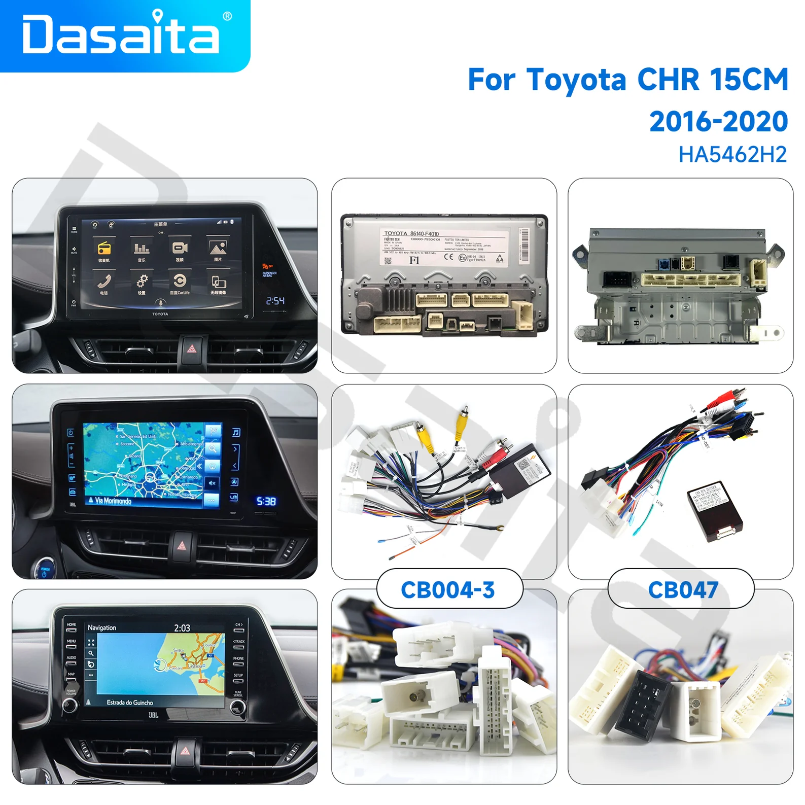 Toyota CHR 2016-2020 Android 12 head unit；9-inch wireless CarPlay stereo for Toyota C-HR；AHD reversing camera Android radio for CHR；Plug-and-play Toyota CHR 2017 car radio upgrade；Retain steering wheel controls Dasaita head unit；Offline maps GPS navigation for 2016-2020 CHR；Dasaita 9-inch Android 12 head unit for Toyota CHR；Wireless CarPlay Dasaita stereo for C-HR 2019；Toyota CHR 2016-2020 Android head unit；C-HR 2017-2020 multimedia system upgrade；2018 Toyota C-HR double-DIN stereo replacement；Toyota CH-R 2016-2020 plug-and-play radio