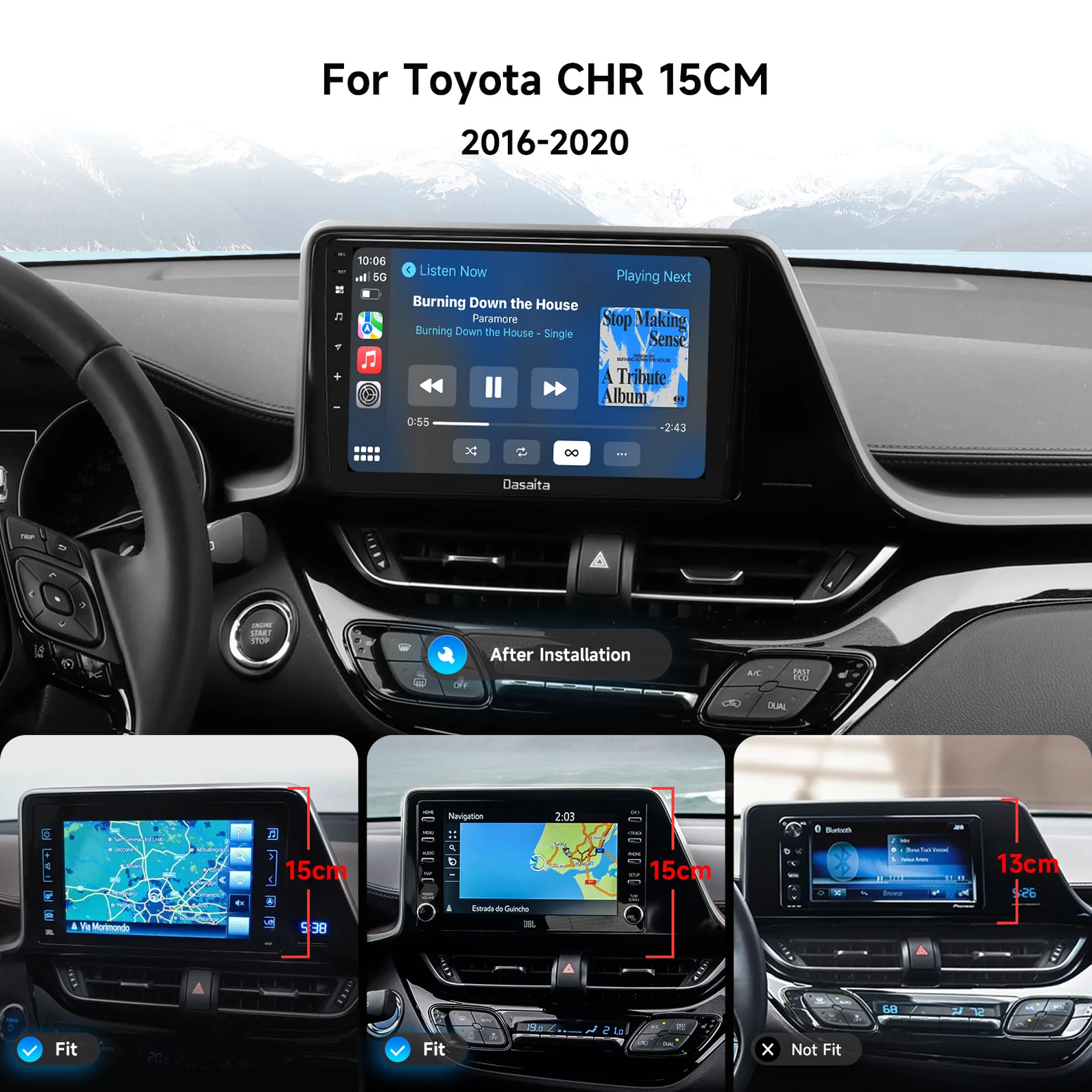 Toyota CHR 2016-2020 Android 12 head unit；9-inch wireless CarPlay stereo for Toyota C-HR；AHD reversing camera Android radio for CHR；Plug-and-play Toyota CHR 2017 car radio upgrade；Retain steering wheel controls Dasaita head unit；Offline maps GPS navigation for 2016-2020 CHR；Dasaita 9-inch Android 12 head unit for Toyota CHR；Wireless CarPlay Dasaita stereo for C-HR 2019；Toyota CHR 2016-2020 Android head unit；C-HR 2017-2020 multimedia system upgrade；2018 Toyota C-HR double-DIN stereo replacement；Toyota CH-R 2016-2020 plug-and-play radio