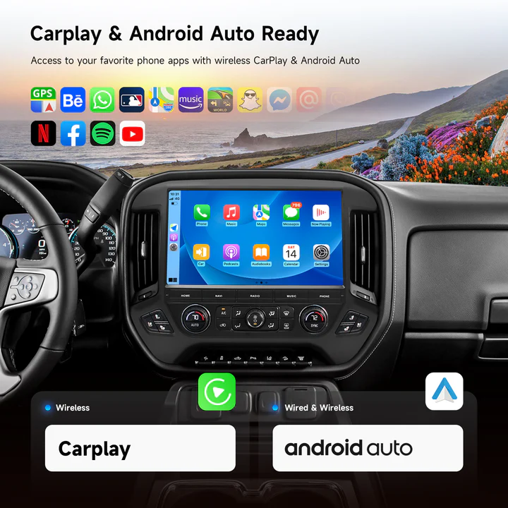 Dasaita Android Stereo Silverado 2014-2019；Chevy Silverado GPS Navigation System；GMC Sierra Android Auto Head Unit；Dasaita Android car stereo Chevrolet Silverado 2014-2019；Dasaita 13.3