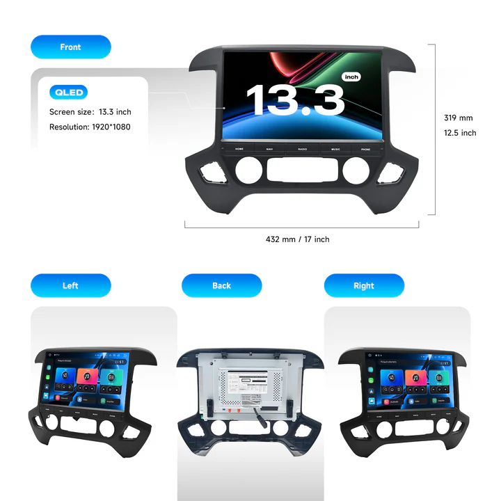 Dasaita Android Stereo Silverado 2014-2019；Chevy Silverado GPS Navigation System；GMC Sierra Android Auto Head Unit；Dasaita Android car stereo Chevrolet Silverado 2014-2019；Dasaita 13.3