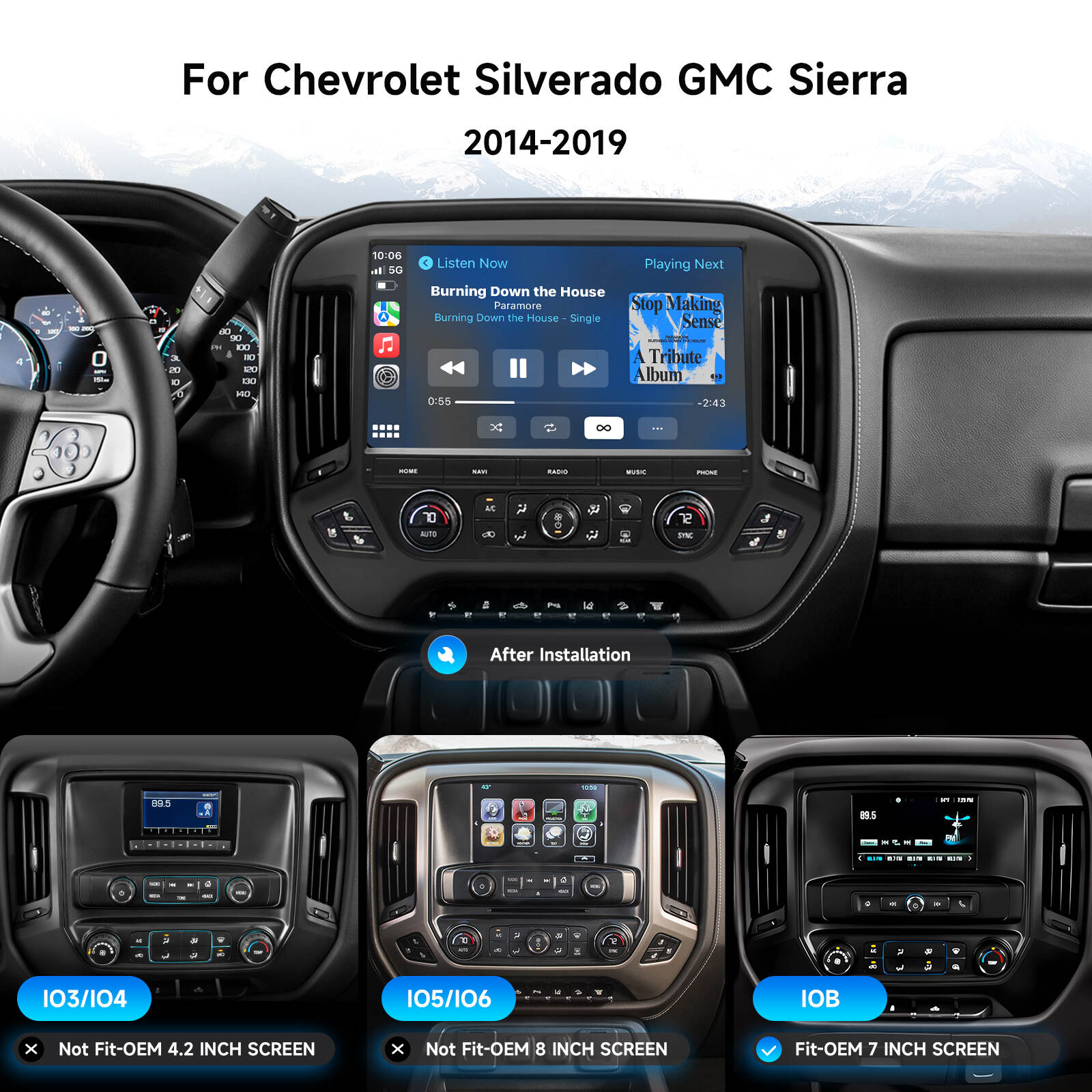 Dasaita Android Stereo Silverado 2014-2019；Chevy Silverado GPS Navigation System；GMC Sierra Android Auto Head Unit；Dasaita Android car stereo Chevrolet Silverado 2014-2019；Dasaita 13.3