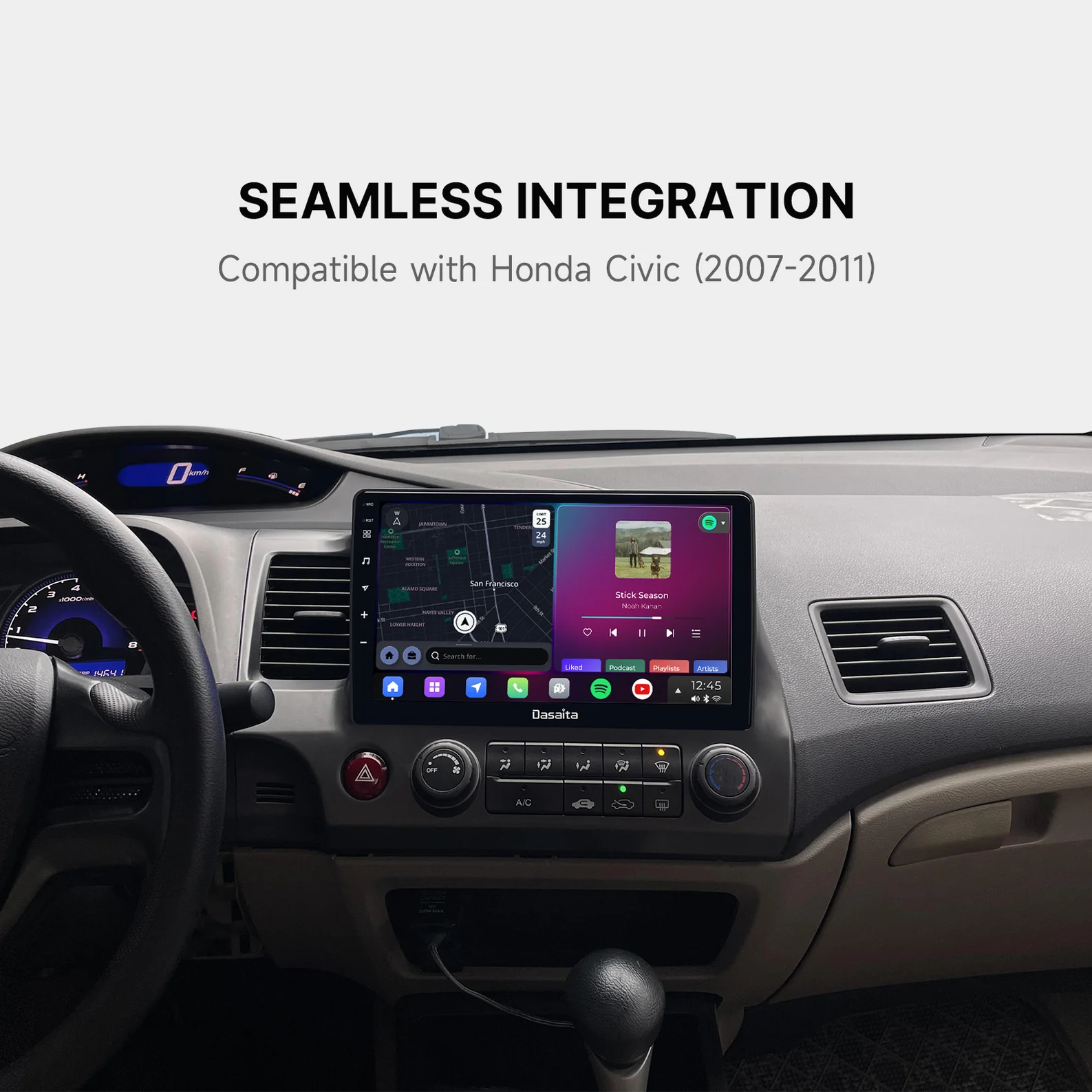 Dasaita Android car stereo,Honda Civic 2007-2011 head unit,Wireless CarPlay Honda Civic,Android Auto Honda Civic,10.2-inch touchscreen car radio,Honda Civic 8th gen multimedia upgrade,2007-2011 Honda Civic radio replacement,Honda Civic single dual screen head unit,Honda Civic factory steering control compatible,DSP audio Honda Civic,QLED display car stereo,GPS navigation Honda Civic,Honda Civic 2007-2011 wireless CarPlay upgrade,Honda Civic infotainment upgrade,Android 13 car stereo,Wireless Android Auto