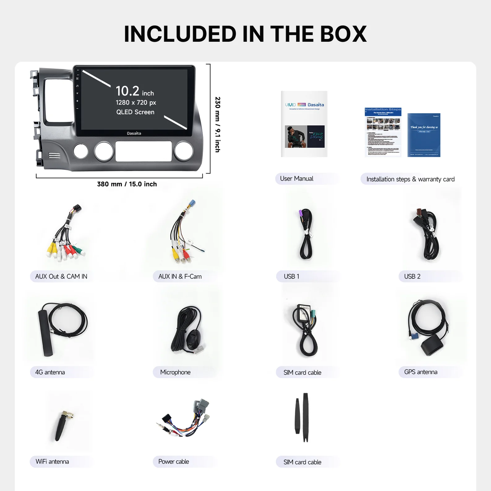 Dasaita Android car stereo,Honda Civic 2007-2011 head unit,Wireless CarPlay Honda Civic,Android Auto Honda Civic,10.2-inch touchscreen car radio,Honda Civic 8th gen multimedia upgrade,2007-2011 Honda Civic radio replacement,Honda Civic single dual screen head unit,Honda Civic factory steering control compatible,DSP audio Honda Civic,QLED display car stereo,GPS navigation Honda Civic,Honda Civic 2007-2011 wireless CarPlay upgrade,Honda Civic infotainment upgrade,Android 13 car stereo,Wireless Android Auto