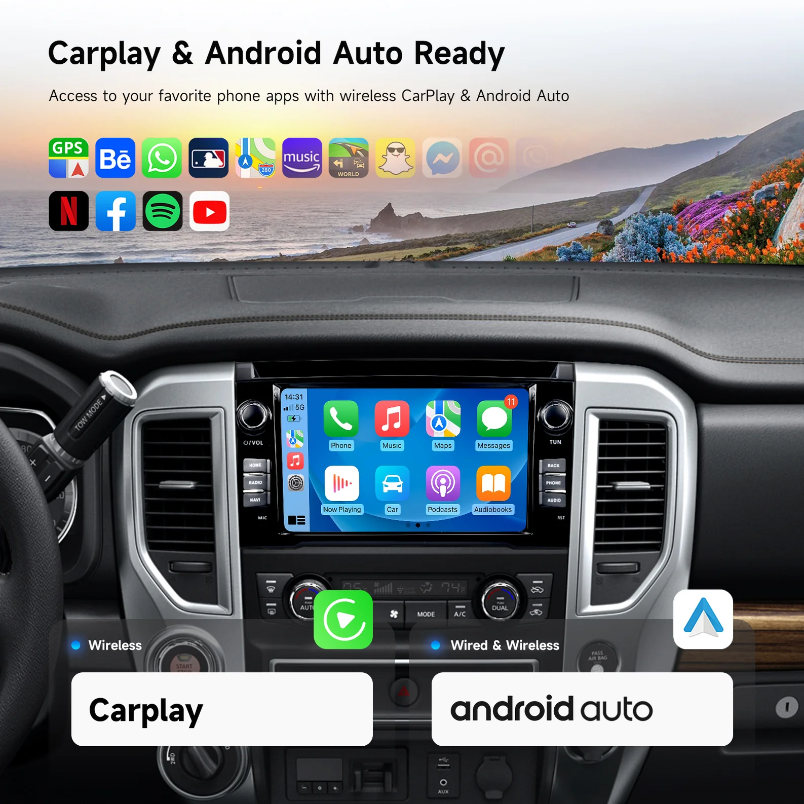 Dasaita Android Car Stereo for Nissan Titan 2016-2020,Nissan Titan 2016-2020 Android Head Unit Upgrade,Dasaita Wireless CarPlay Head Unit for Nissan Titan XD/SV,Nissan Titan Stereo Infotainment System Replacement by Dasaita,Dasaita Multimedia Player for Nissan Titan 2017-2019,Plug-and-Play Dasaita for Nissan Titan 2016-2020,Retain Steering Controls in Nissan Titan Stereo Upgrade,CAN Bus Compatible Dasaita Head Unit for Titan,Wireless CarPlay Android13 for Nissan Titan,9-inch QLED Touchscreen Dasaita Titan Head Unit
