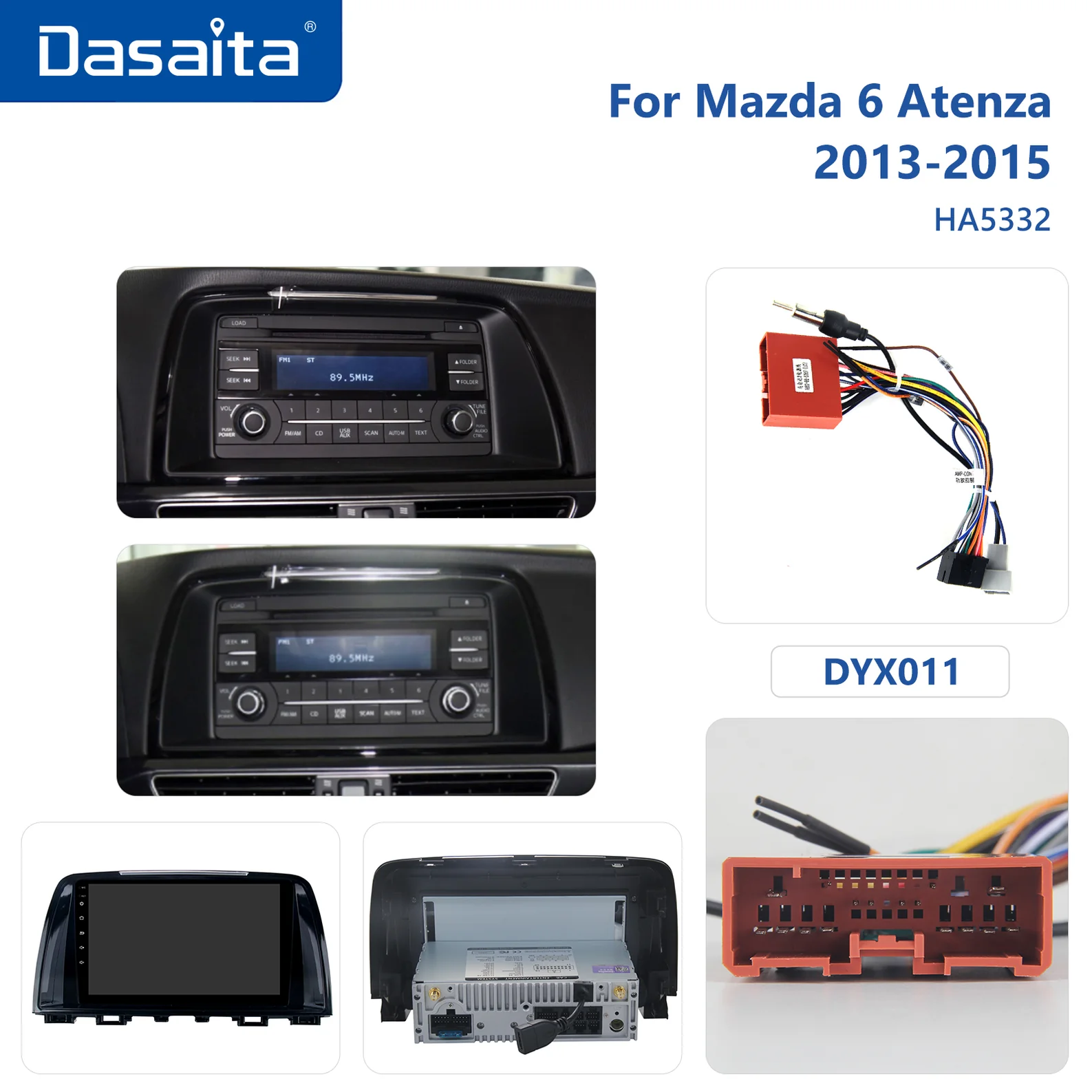 Dasaita Mazda 6 2013-2015 Android Car Stereo,Mazda Atenza 3rd Gen Touchscreen Navigation,Dasaita Android 10 Head Unit for Mazda 6,Mazda 6 2014 CarPlay Android Auto Upgrade,Dasaita 9
