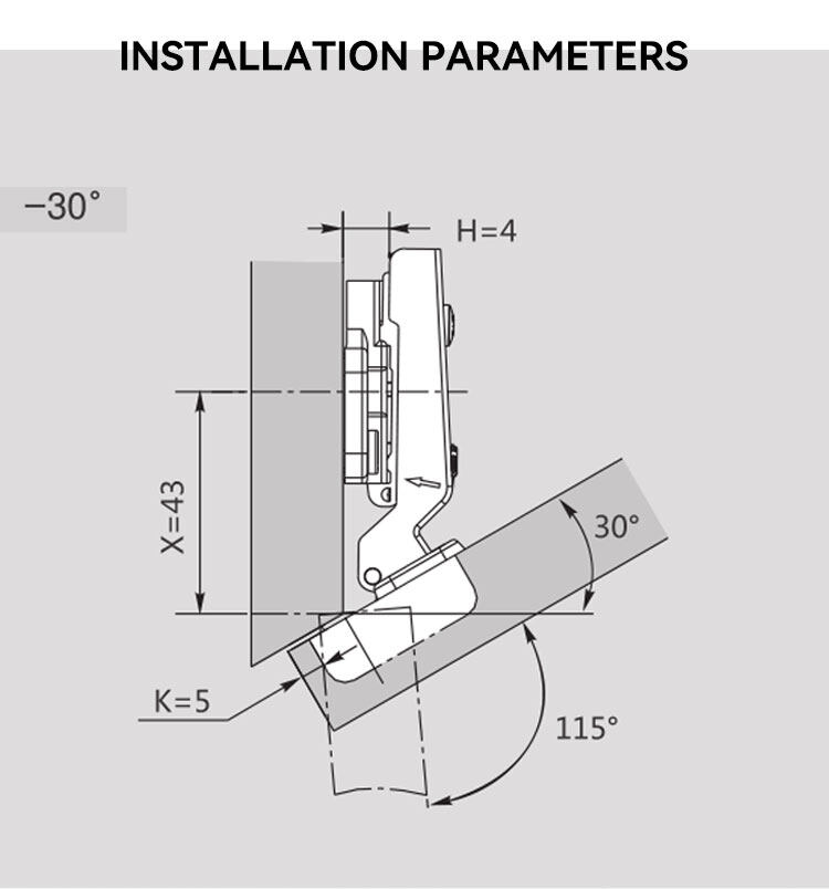 30 degree cabinet door hinge,furniture hinge,GH special angle 30 degree triangle cabinet door hinge furniture hinge kitchen cabinet hinge