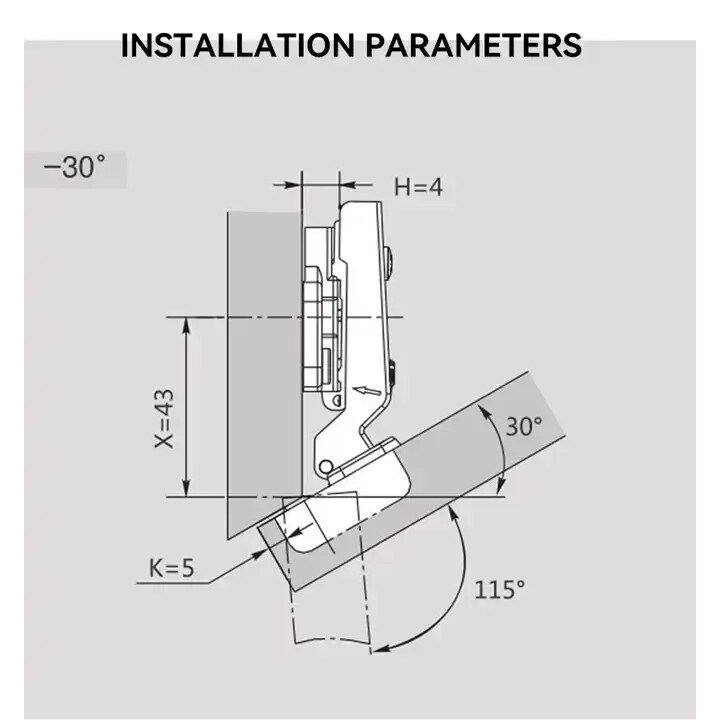 30 degree cabinet door hinge,furniture hinge,GH special angle 30 degree triangle cabinet door hinge furniture hinge kitchen cabinet hinge