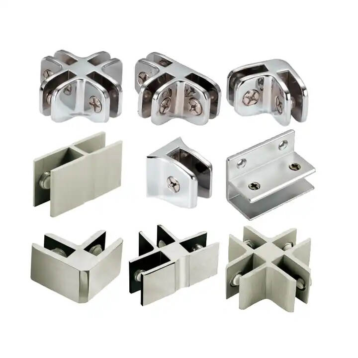 Glass Cube Connectors  4 Way Glass Cubby Display Joiner glass clamp SERIE T Thru-Glass Square Cornered Shelf Clamp,Glass Clamp glass to glass Glass Clamp glass to wall framless fittings Three Glass Panel Connector Shower Door Glass Clip,Aluminum Alloy Flat Base F Shape clamp glass bracket glass handrail Wooden Board Bracket Staircase Glass Handrail Clamp