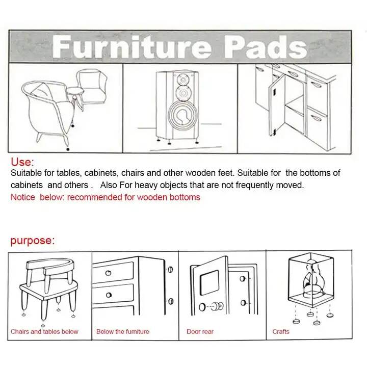 Glides With Screw On,forever glides patio furniture,felt Material Furniture Glides For Carpet