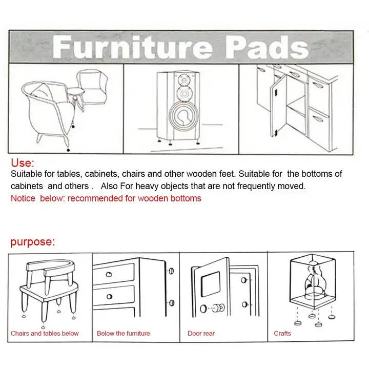 felt Sliders glides series,plastic chair glides with felt base,furniture easy glide easy moving